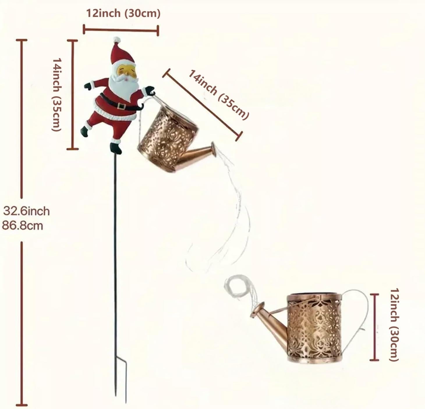 SolarClaus | Gießkanne Lichter Vintage Metall Garten Dekoration