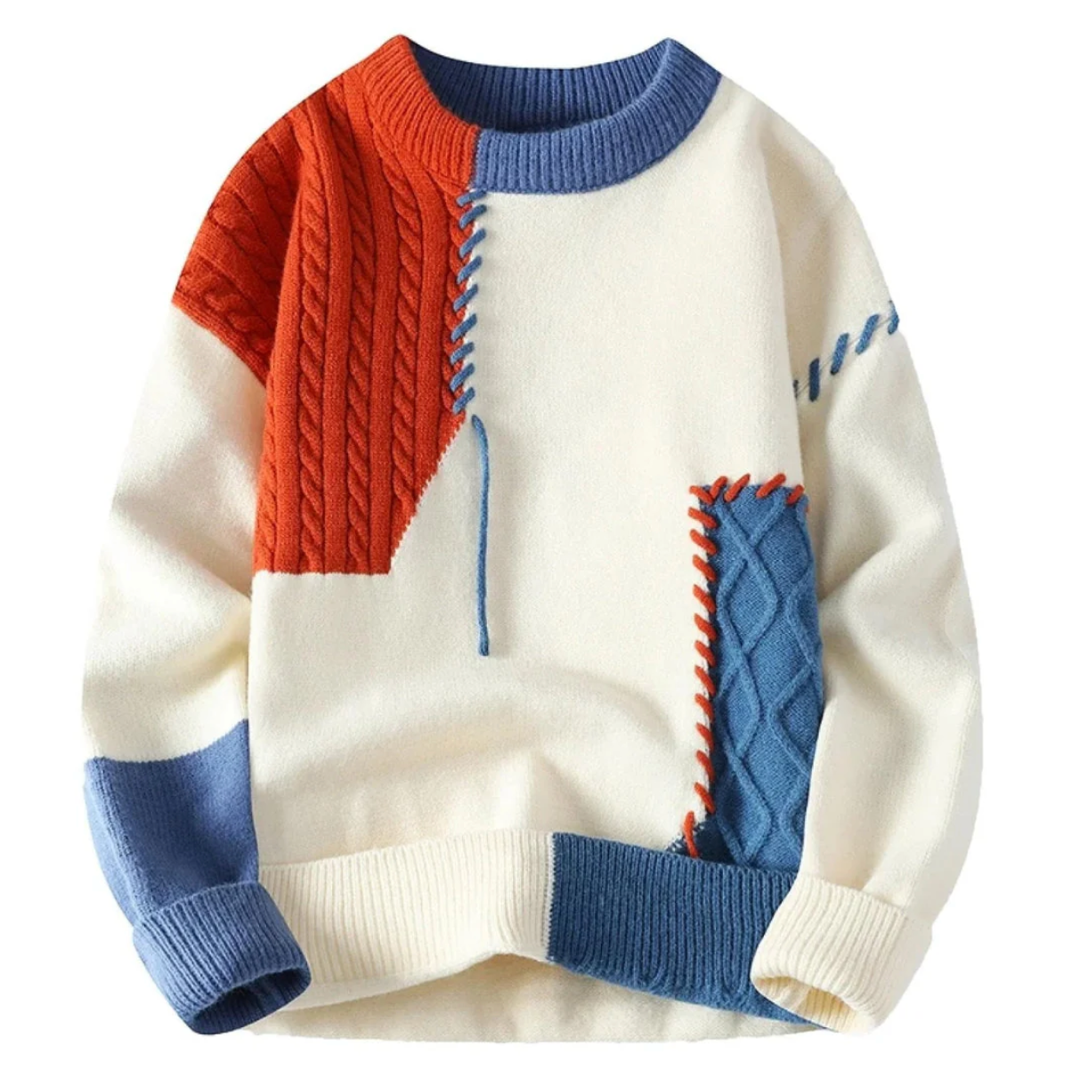 Patchwork-Strickpullover